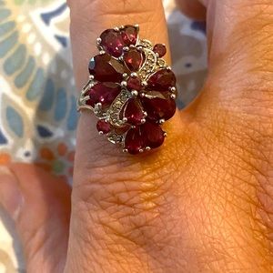 Genuine Antique Rare Rubellite Tourmaline and Genuine Diamond Ring